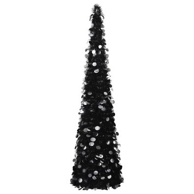 vidaXL Künstlicher Pop-Up-Weihnachtsbaum Schwarz 180 cm PET