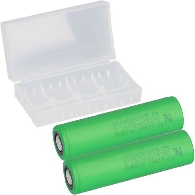 2x Murata Akku US 18650 VTC4 2100 mAh Akku + Box