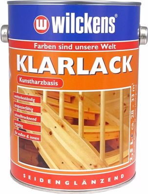 Wilckens 2.5 Liter Klarlack Seidenglänzend Farblos Kunstharzbasis Innen Außen