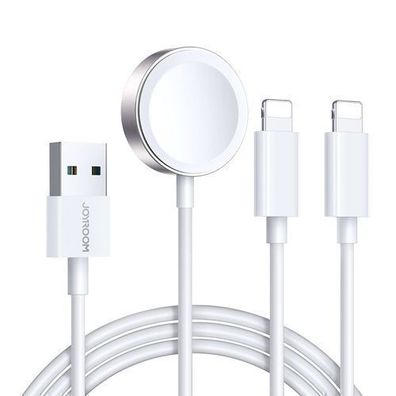 Joyroom 3-in-1 Magnetisches USB-A zu Lightning Ladekabel 1.2m Weiß