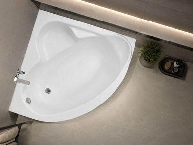 ECOLAM Badewanne 120x120 S-Polimat symmetrische Eckbadewanne Sitz Füße Ablauf GRATIS