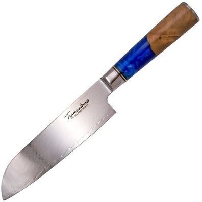 Tramuntana Küchenmesser Santoku, 67 Lagen Damast, G10 Stahl, Epoxidharz Wurzelholzgri