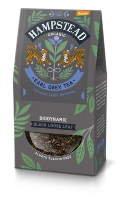 3x Hampstead Tea Organic Demeter Earl Grey Leaf Tea Pouch 100g