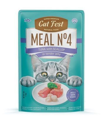 Cat Fest Katzenfutter-Tütchen Meal Nr. 4 Thunfisch mit Jakobsmuscheln in Gelee 50 g