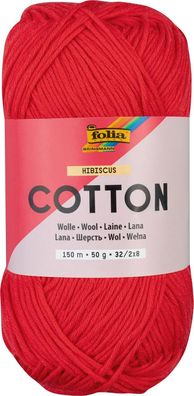 folia 25919 - Cotton Hibiscus, 50 g Wolle zum Häkeln und Stricken, ca. 150 m, Strickg
