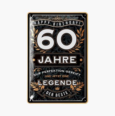 LANOLU Blechschild 60 Jahre Legende 20x30cm Geburtstag Geschenk Retro Deko