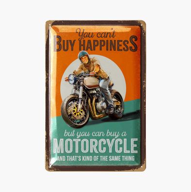 LANOLU Blechschild Motorcycle 20x30cm Motorrad Biker Garage Retro Deko