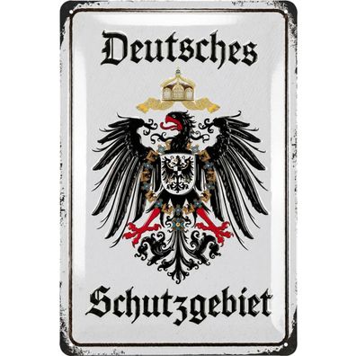 LANOLU Blechschild Deutsches Schutzgebiet 20x30cm Retro Vintage Wanddeko Schild