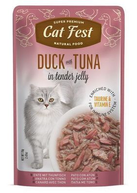 Cat Fest Katzenfutter im Beutel „Duck with Tuna in jelly“ 70 g