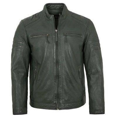 Jilani - Herren Lederjacke Lammnappa petrol green