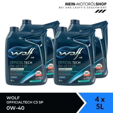 Wolf OfficialTech 0W-40 C3 SP 4x5 Liter