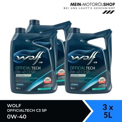 Wolf OfficialTech 0W-40 C3 SP 3x5 Liter