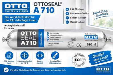Ottoseal A 710 580 ml Acryl Dichtstoff RAL Montage innen Fensterabdichtung
