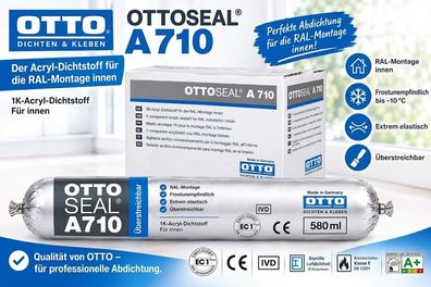 20x Ottoseal A710 580 ml Acryl Dichtmasse Fensterabdichtung Türabdichtung innen