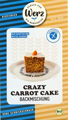 3x Naturkornmühle Werz Crazy Carrot Cake, Backmischung, glutenfrei 500g