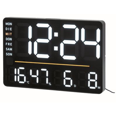 AMS T1306 Tisch- und Wanduhr mit digitaler LED-Anzeige