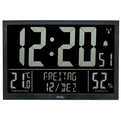 AMS F5889 Funkuhr mit digitaler Anzeige und Raumklimadaten