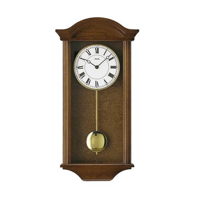 AMS W990-1 Pendelwanduhr mit Massivholz Nussbaum und Schlagwerk
