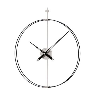 AMS W9656 Wanduhr mit Metall-Carbon-Design und Holzzeigern