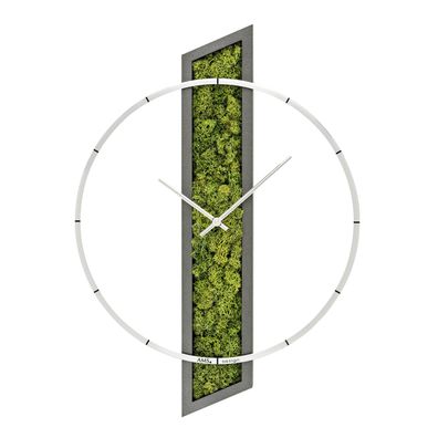 AMS W9605 Wanduhr mit Holzgehäuse und Moos