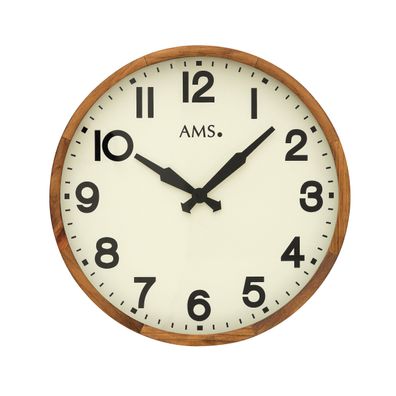 AMS W9535 Wanduhr mit antikem Massivholzgehäuse