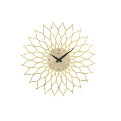 AMS W9359 Wanduhr mit gewölbtem Blüten-Design in Kunststoff