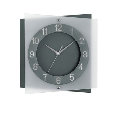 AMS W9323 Wanduhr mit anthrazit lackierter Rückwand und aufgelegten Zahlen