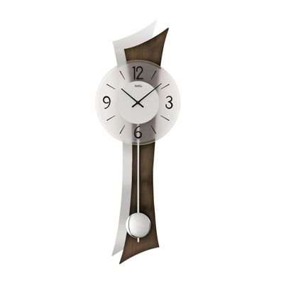 AMS W7425-1 Pendelwanduhr mit geschwungenem Nussbaumgehäuse