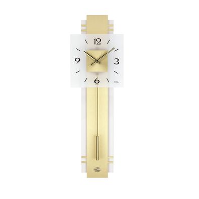 AMS W7301 Pendelwanduhr mit Nussbaum-Weiß-Holzrückwand