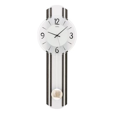 AMS W7230 Pendelwanduhr mit anthrazitfarbenem Holzgehäuse