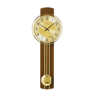AMS W7115-1 Pendelwanduhr mit Nussbaum-Massivholzgehäuse