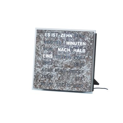 AMS T1236 Tischuhr mit LED-Wortuhr und Metallic-Zifferblatt