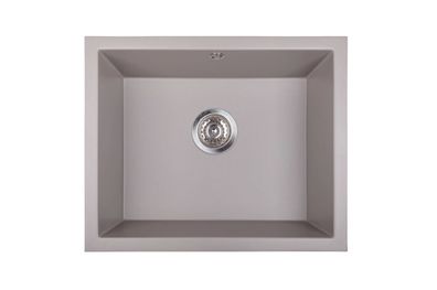 Manestein Granitspüle Junit 56 rechteckig 55,3 x 45,5 cm mit Siphon Grau