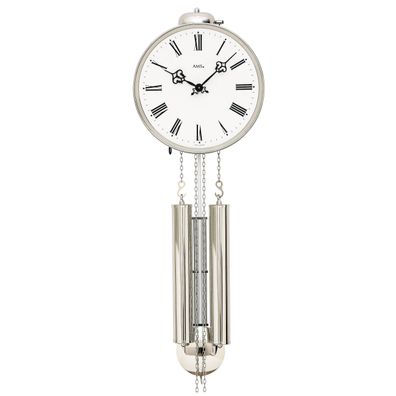 AMS H342 Mechanische Pendeluhr mit vernickeltem Gehäuse und 8-Tage Rundgong-Werk