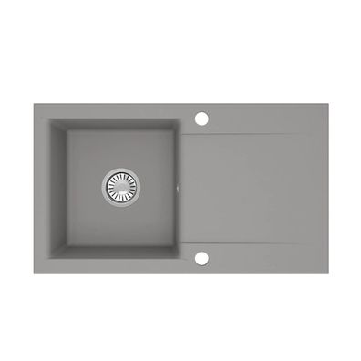 Manestein Granitspüle Luna 76 rechteckig 76 x 44 cm mit Abtropffläche Grau