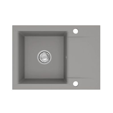 Manestein Granitspüle Luna 59 rechteckig 59 x 44 cm mit Abtropffläche Grau