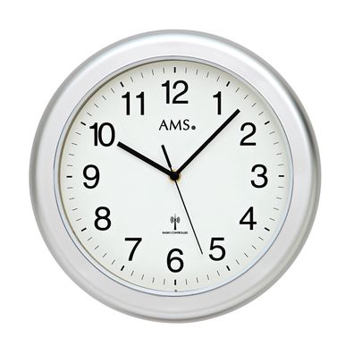 AMS F5956 Funkwanduhr mit Kunststoffgehäuse für Badezimmer