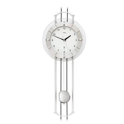 AMS F5248 Pendel-Funkwanduhr mit lackierten Metallstäben