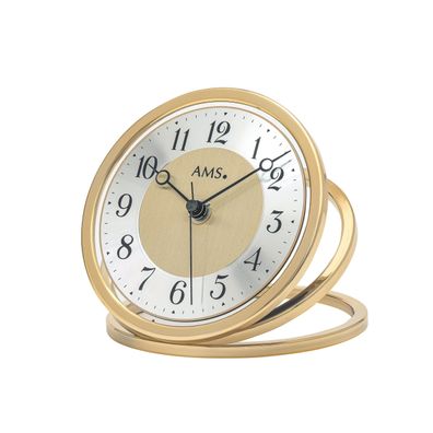 AMS F5179 Funk-Tischuhr mit Aluminiumgehäuse in Gold-Silber-Optik
