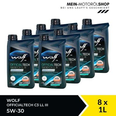 Wolf OfficialTech 5W-30 C3 LL III 8x1 Liter
