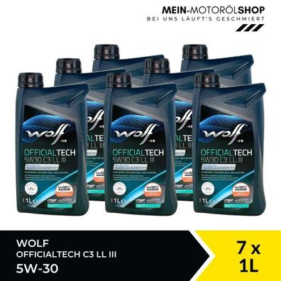Wolf OfficialTech 5W-30 C3 LL III 7x1 Liter