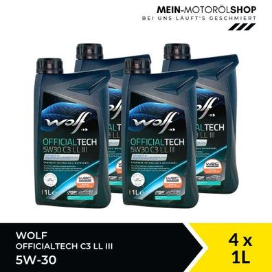 Wolf OfficialTech 5W-30 C3 LL III 4x1 Liter