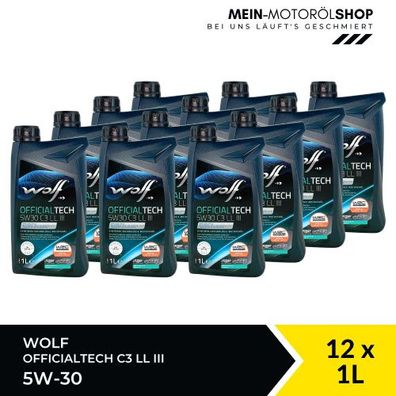 Wolf OfficialTech 5W-30 C3 LL III 12x1 Liter