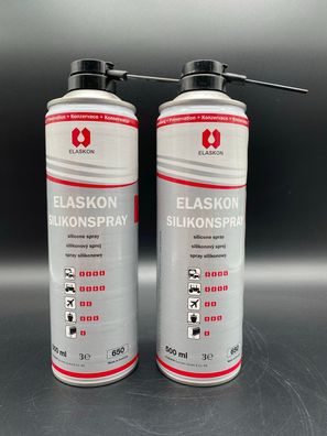2x Elaskon Silikonspray 500ml Schmiermittel Trennmittel Gleitmittel Schmierstoff