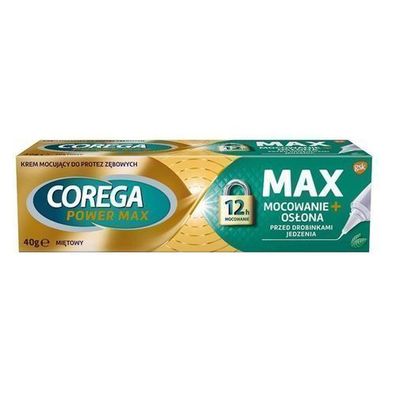 Corega Haftcreme Max & Schutz mit Minzgeschmack, Zahnprothesenpflege, 40g