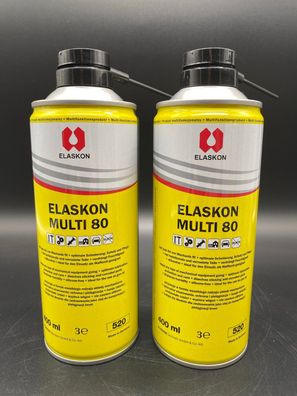2x Elaskon Multi 80 Spray 400ml Rostlöser silikonfrei Waffenöl Schmiermittel