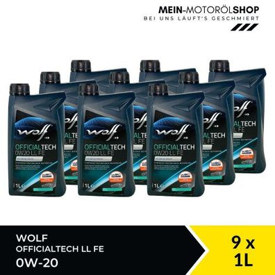 Wolf OfficialTech 0W-20 LL FE 9x1 Liter