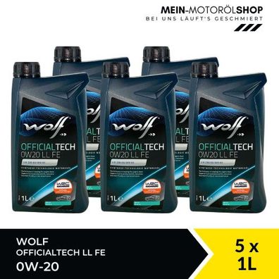 Wolf OfficialTech 0W-20 LL FE 5x1 Liter