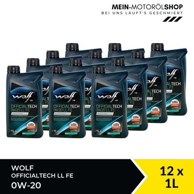 Wolf OfficialTech 0W-20 LL FE 12x1 Liter