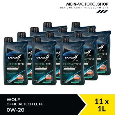 Wolf OfficialTech 0W-20 LL FE 11x1 Liter